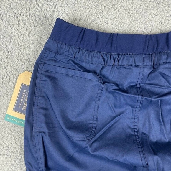 Cherokee Workwear Women's Small Navy Tapered Leg Drawstring Tall Scrubs Pants - Picture 14 of 16